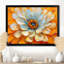 Blanc, pissenlit, orange, rayonnant, fleur, pissenlit, art mural, salon-268428419-268428477