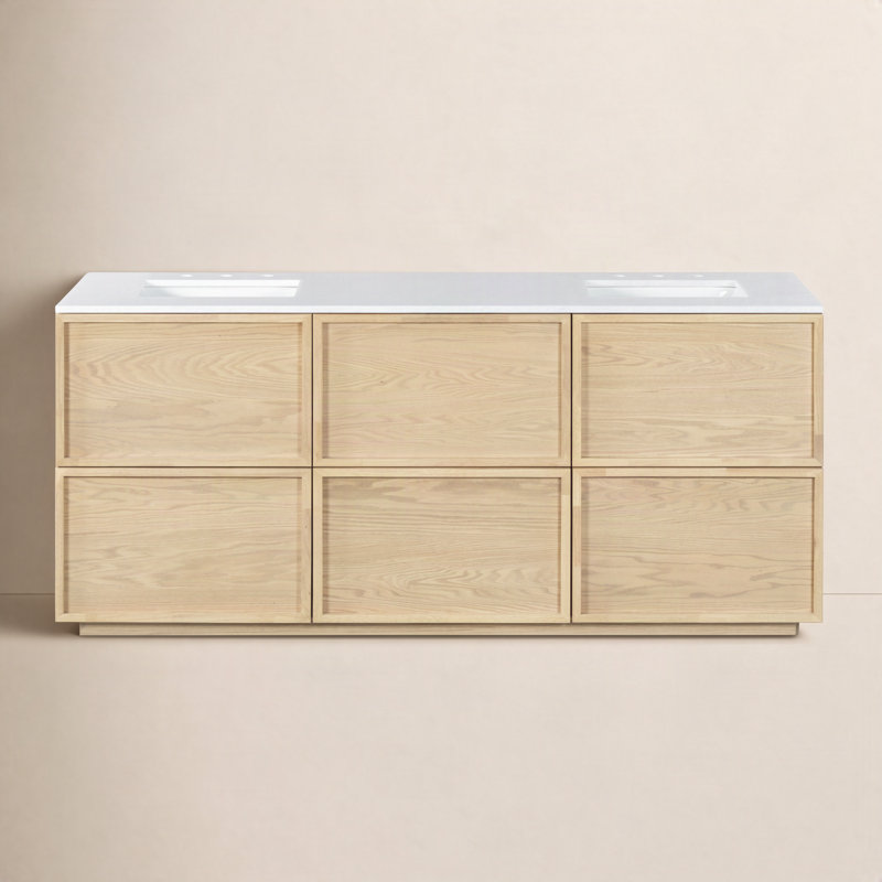 Zeus 72" Double Sink Vanity, Natural