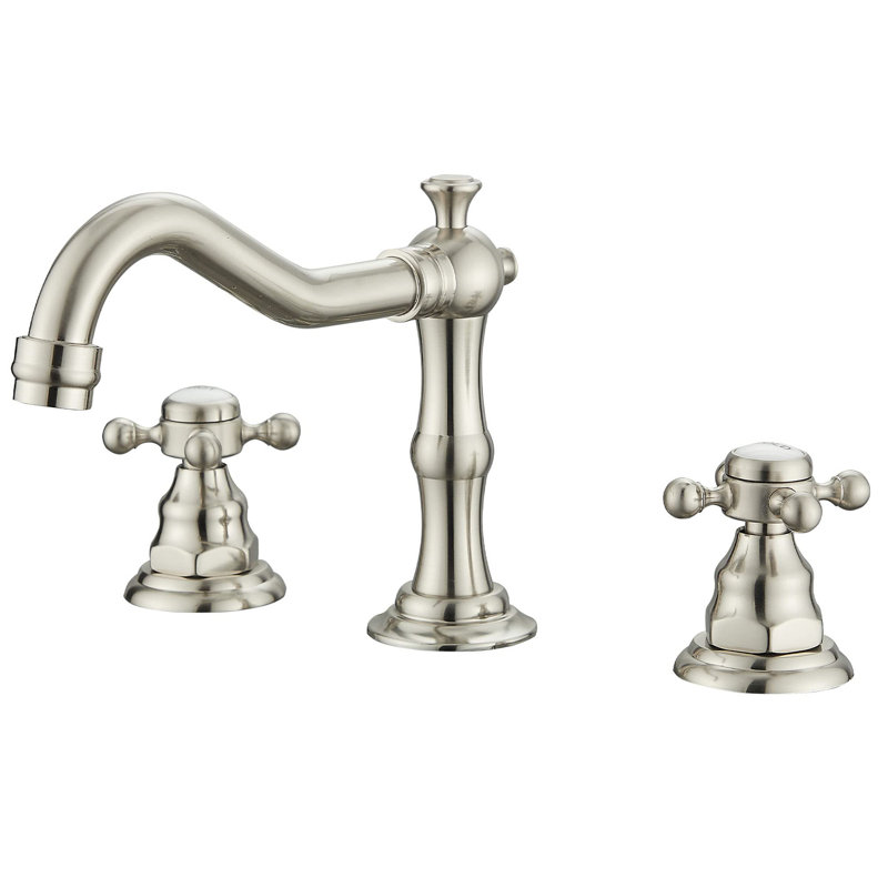 2-handle Bathroom Faucet with Drain Assembly, Brushed Nickel
