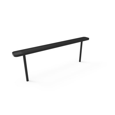 Banc d'extérieur CoatedOutdoorMeubles, noir, perforé, 2,44 m, sans dossier, à encastrer dans le sol