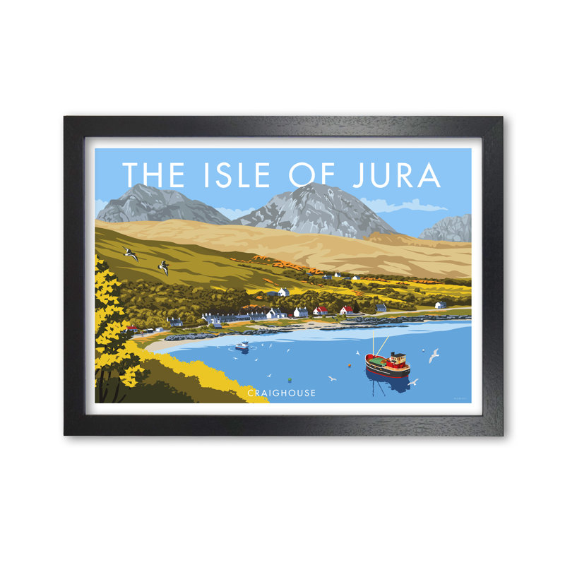 Isle Of Jura Craighouse by Stephen Millership - Print, 29.7 cm H x 42 cm W x 5 cm D, Black