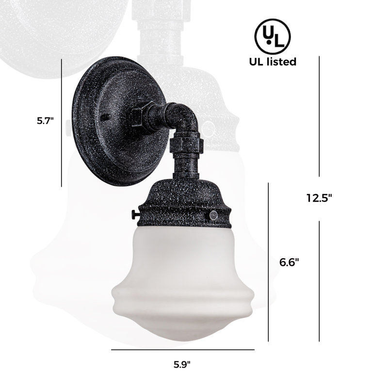 Éclairage pour salle de bain Hidemi 1 - H 12,5 po noir