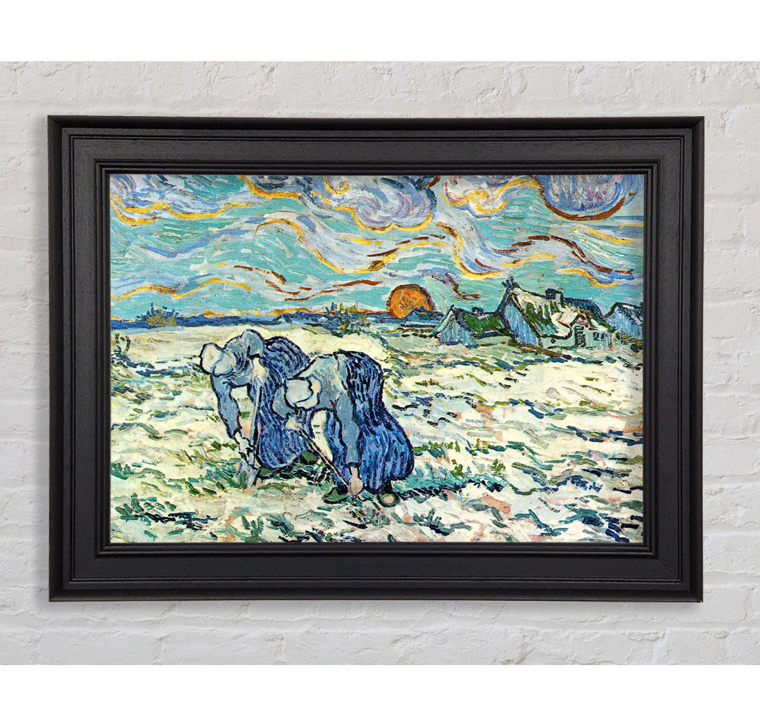 Van Gogh Zwei graben ein Grab im Schnee - Einzelne Bilderrahmen Kunstdrucke