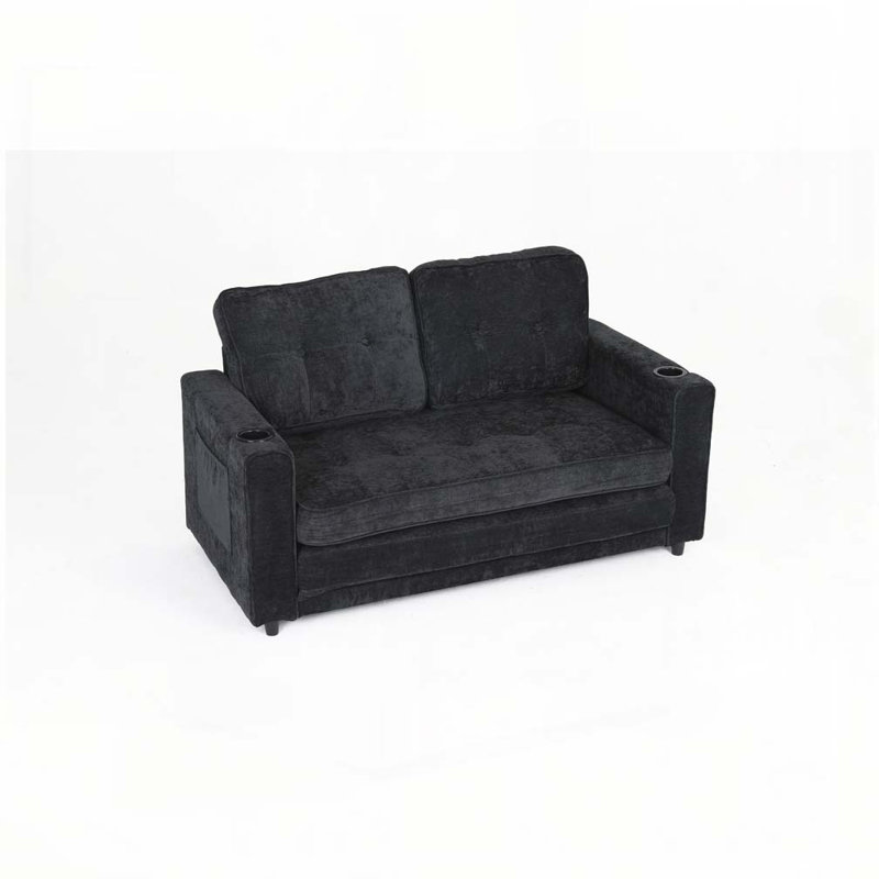 Canapé-lit convertible en futon, Noir