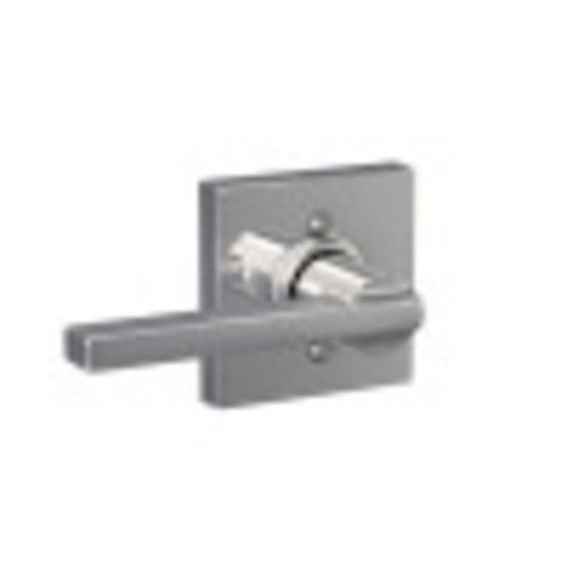 Latitude Lever with Collins Trim Non-Turning Lock, Bright Chrome