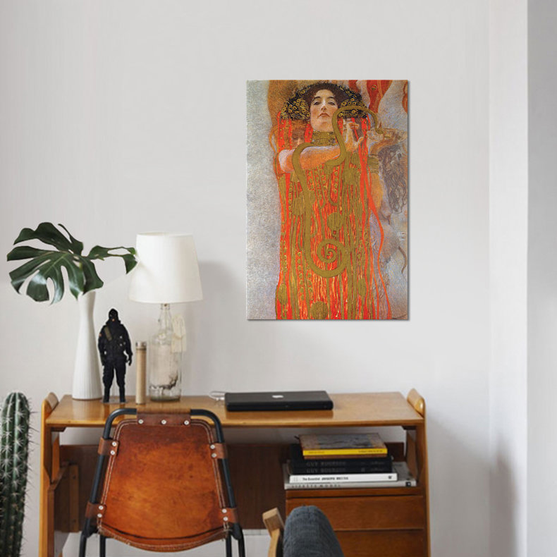 « hygieia, 1900-07 » par gustav klimt,, impression sur toile, H 26 po x l 18 po x P 1,5 po, Toile tendue, Pas de tapis