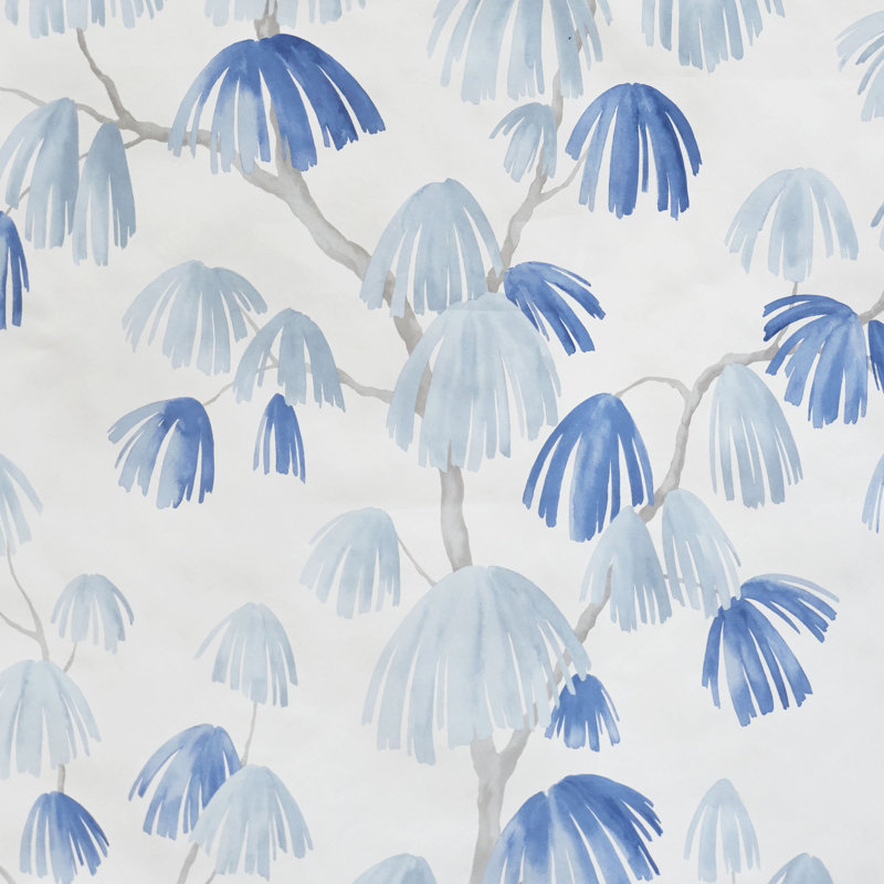 Schumacher x David Kaihoi Weeping Pine Wallpaper, Slate