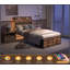 Lit plateforme simple en métal avec tiroirs de rangement, aucun sommier requis, tête de lit