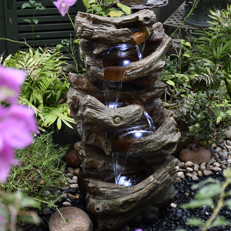 Fontaine en fibre de verre avec lumière