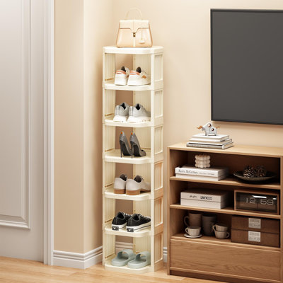 Vertical Shoe Rack: 8 Tiers Stackable Shoe Rack
