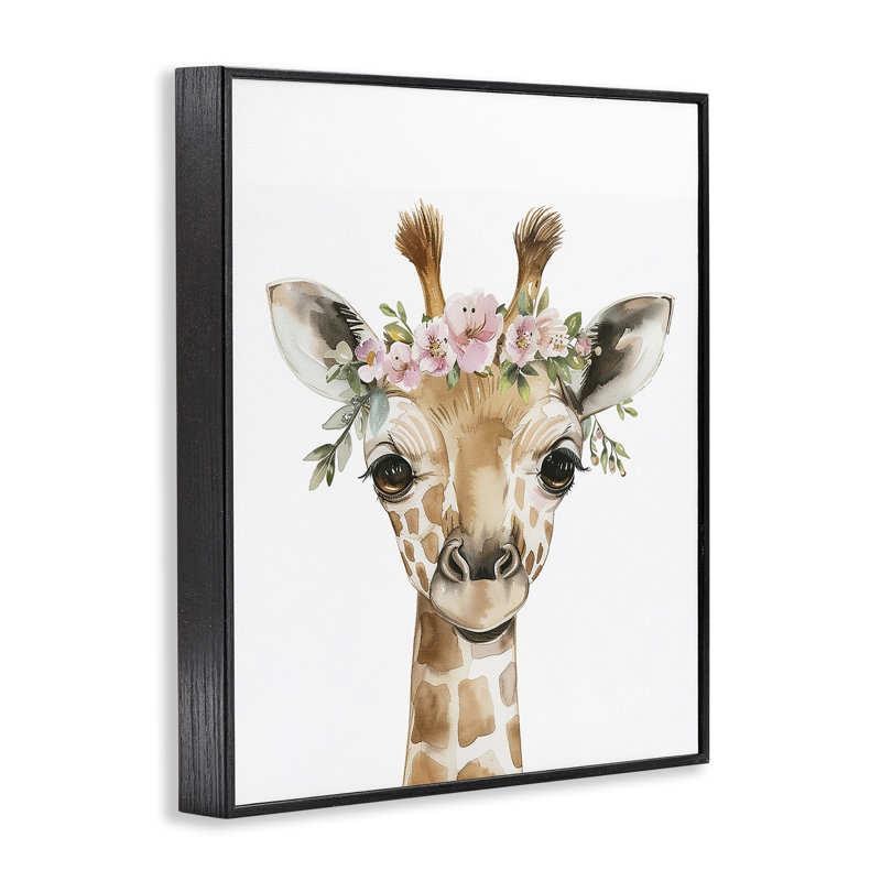  Pépinière, girafe, estampe numérique par LSR Design Studio, H 14 po x l 11 po, Giclée encadrée noir minuit
