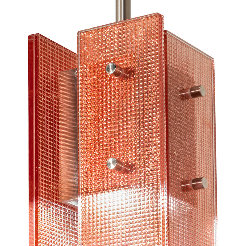 Shutter Meyda 1 - Light Pendant, Nickel, Red