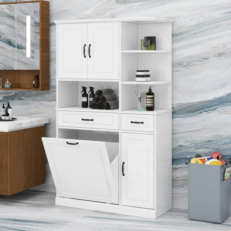 Grande armoire de rangement autoportante avec tiroirs et portes, tablettes réglables