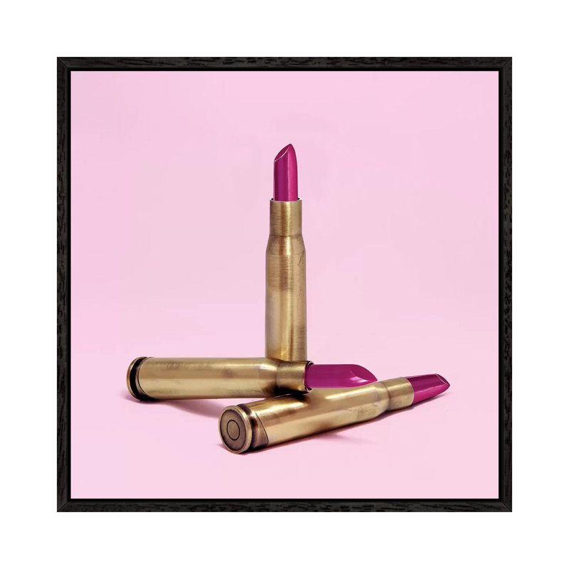 Lipstick Bullet by Paul Fuentes - Print on Canvas, 45.72 cm H x 45.72 cm W, Black Framed