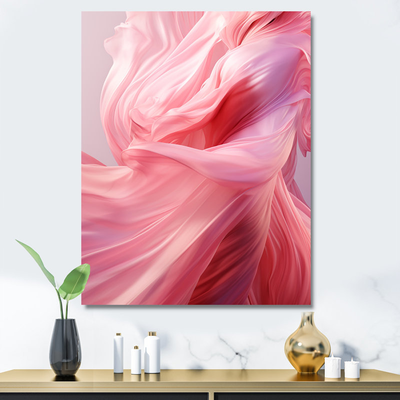 Rose radieux, crépuscule rêveur III, Toile tendue, H 32 po x l 24 po x P 1 po