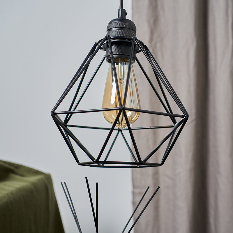 Carnegie 20cm H Metal Novelty Pendant Shade ( Spider ), Black