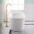 67'' x 31.5'' Freestanding White Bathtub With Air bubble Massage And LED Lighting