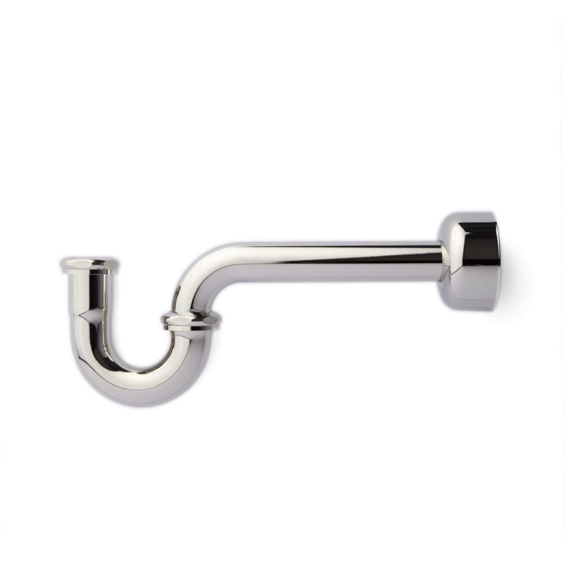 Siphon en P de 1-1/4 po avec rebord carrÃ©, Nickel poli