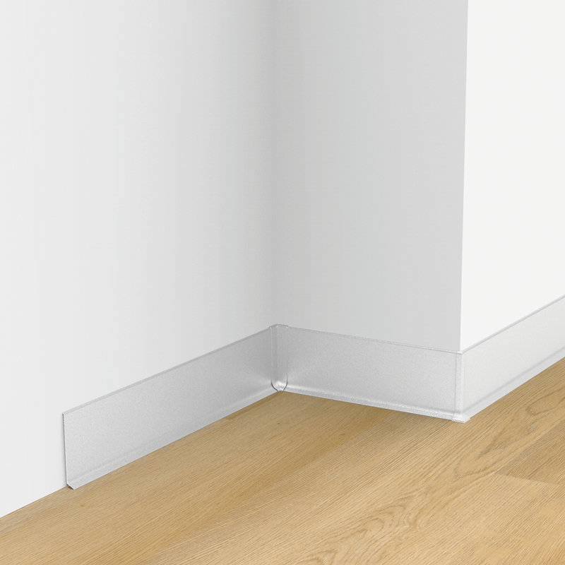 Capuchon d'extrémité gauche pour accessoires de plinthe en aluminium argent mat (ensemble de 4), Argent argent