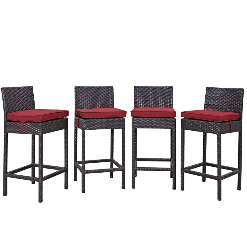 Chaise de patio avec coussin Convene, Espresso et rouge