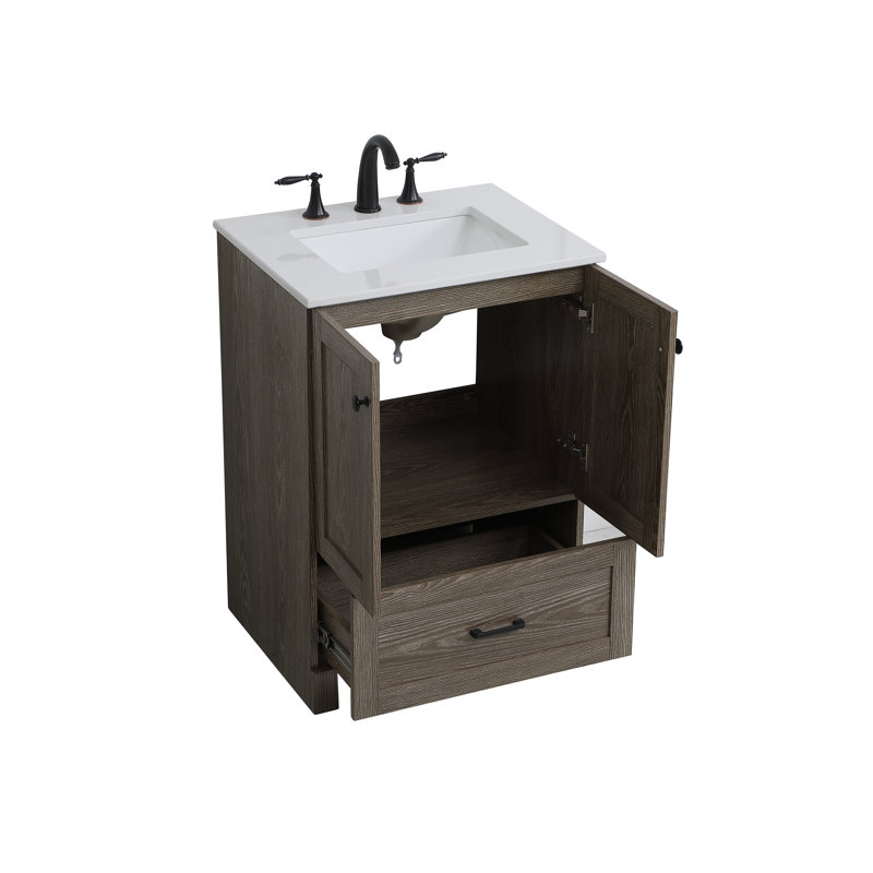 Meuble-lavabo simple 24 po x P 19 po x H 34 po Soma, Chêne vieilli