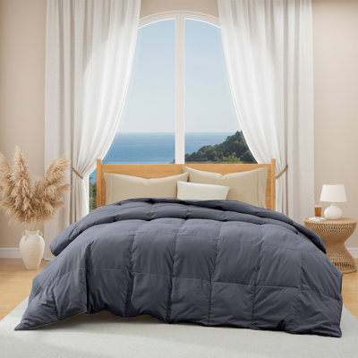 Lightweight Down Feather Fiber Duvet Insert Summer Comforter for Hot Sleeper
