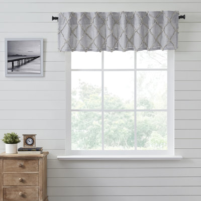 Straughn Cotton Geometric Tailored Window Valance