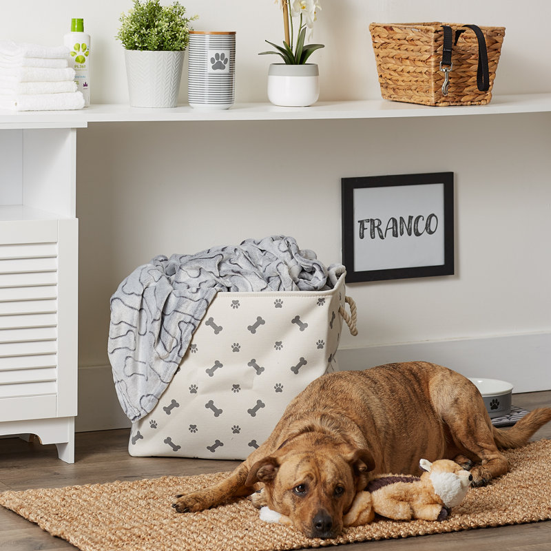 Cube ou bac en tissu, H 15 po x l 17,75 po x P 12 po, Gris