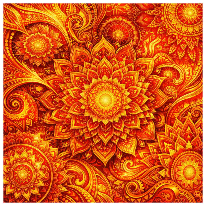 Coussins décoratifs complexes à double face Mandala Art, 20 x 20 pouces