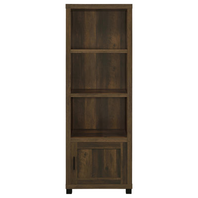 Dark Pine 3 - Shelf Engineered Wood Media Tower, Space Saving Design, Rustic Look For A Functional Entertainment In Smaller Areas Vertical Design Saving, Shelves And 4 Storage Living Spaces