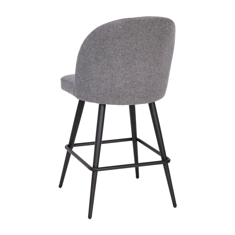 Alita Gray Faux Linen and Metal Counter Stools