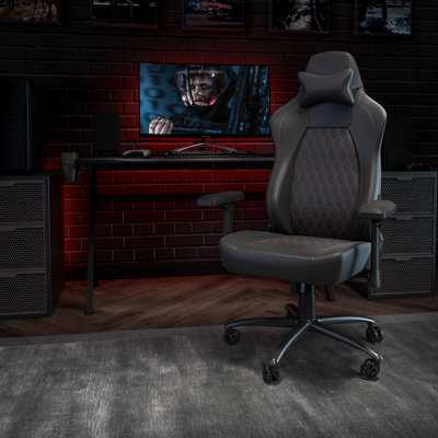 Ergonomic Gaming Chair with 4D Armrests, Headrest, & Lumbar Support by Inbox Zero