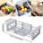 Small Extendable Dish Drying Rack, Multifunctional Anti-Rust Dish Drainer with Cutlery and Cup Holders, Grey