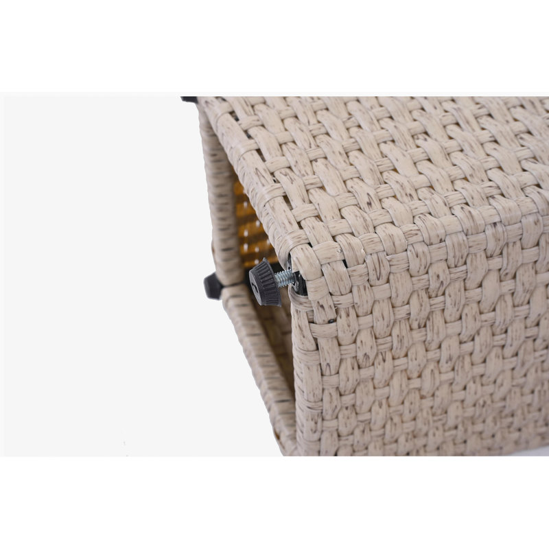 Ensemble de 2 pots d'extérieur en osier PE, beige