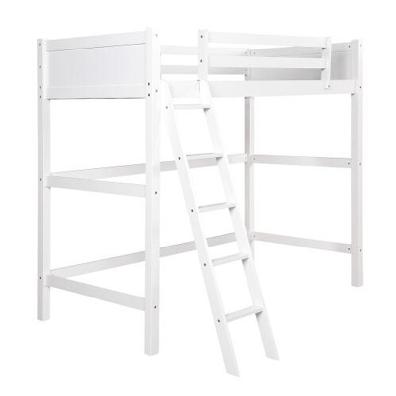 Lit mezzanine simple avec échelle Averylynn, Blanc
