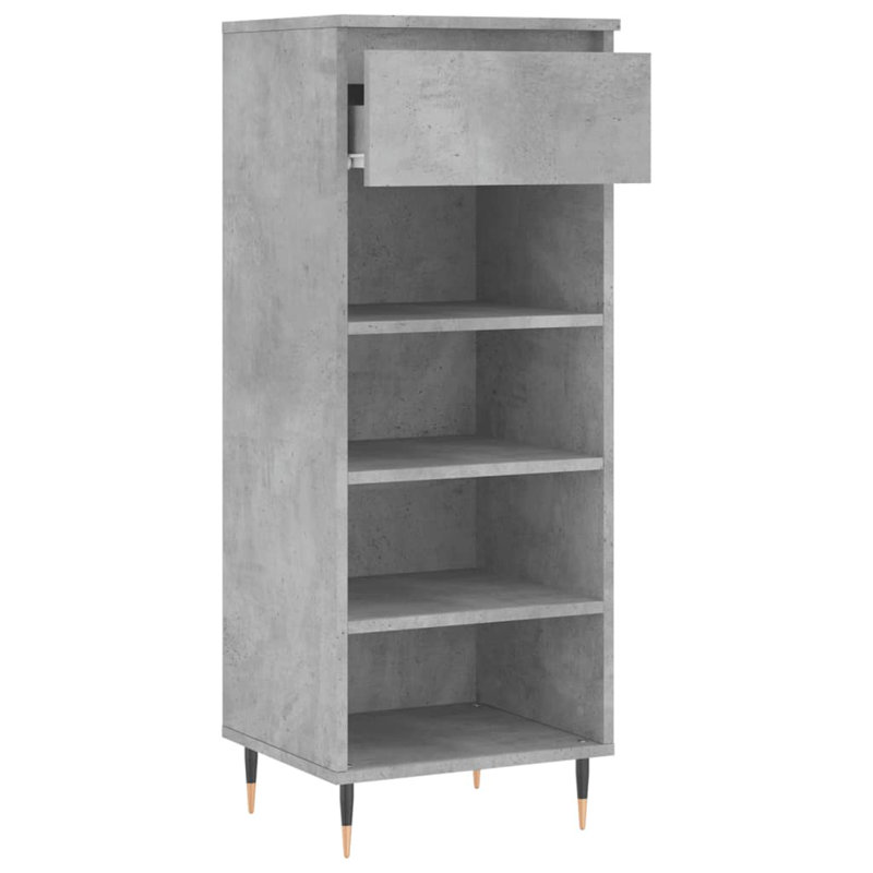 4 Pair Shoe Storage Cabinet, Concrete Grey