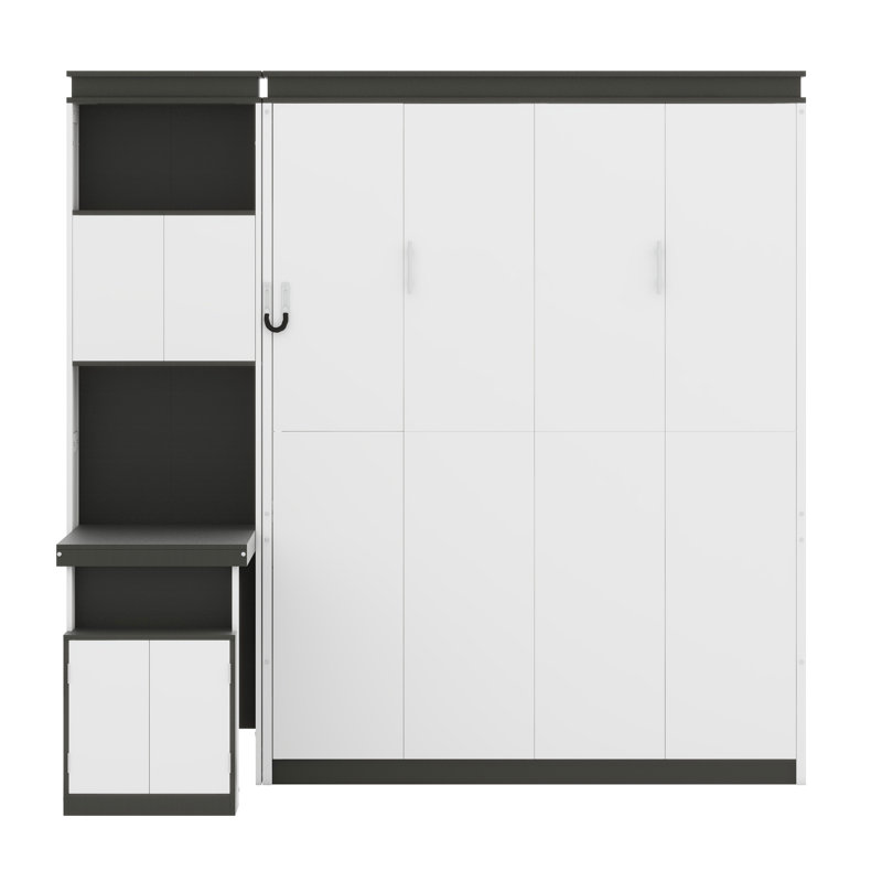 Lit escamotable pliable avec bureau, étagère et rangement