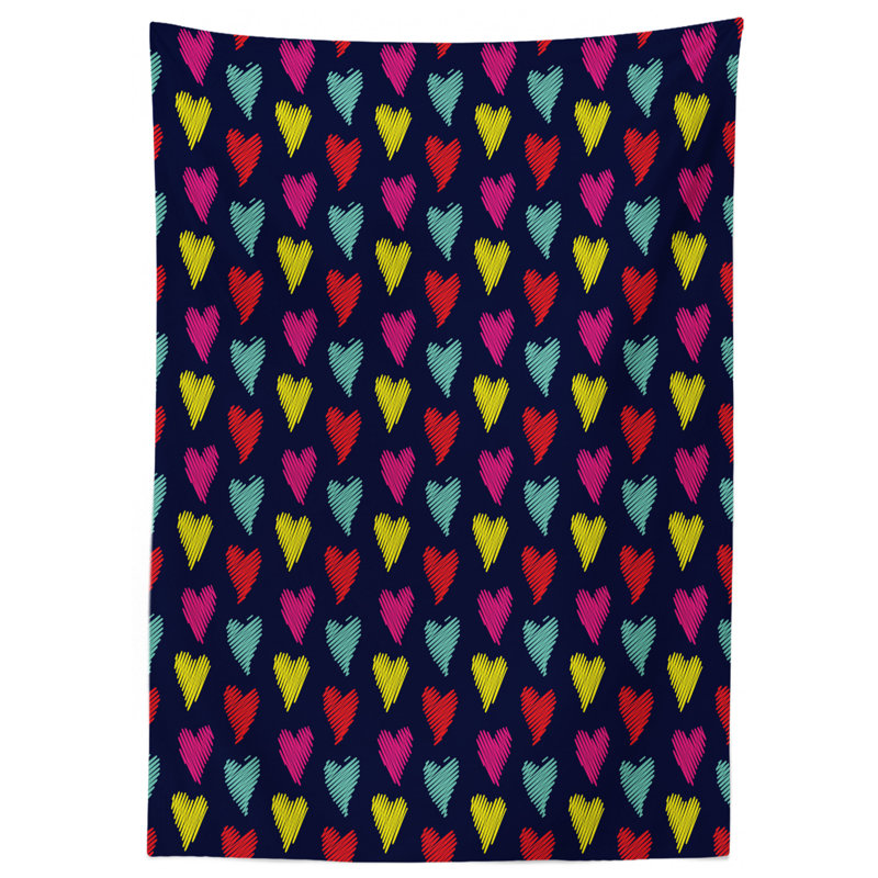 Geometric Valentine's Day Tablecloth, 70" L x 52" W