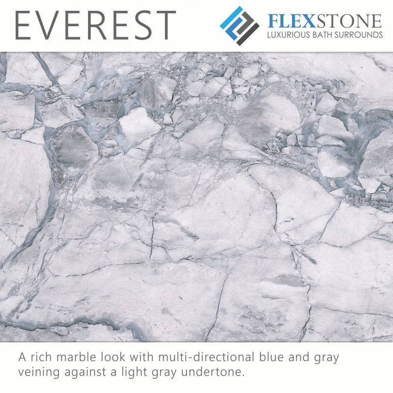 FlexStone® 60"W x 30"D Alcove Shower Base with Left Drain in Everest, Everest