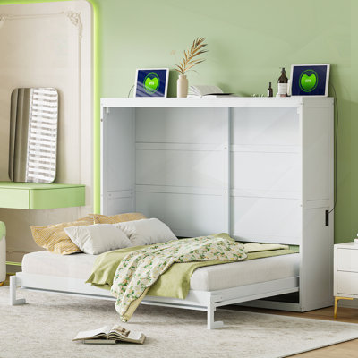 Queen Size Murphy Bed Wall Bed With Space-Saving Design And Comfortable Mattress Support For Small Apartments And Multi-Use Rooms