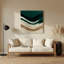 Art mural en métal horizontal vert rayé vert forêt-719496632