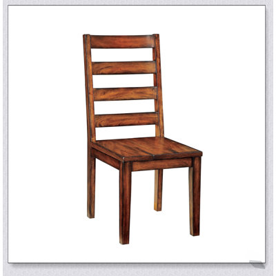 Ensemble de 2 chaises de salle à manger en bois massif à finition échelle en chêne massif de style industriel, durables et élégantes pour les cuisines modernes