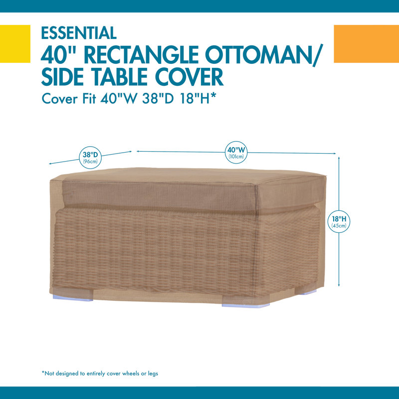 Outdoor Patio Table Cover, 18" H x 40" W x 38" D