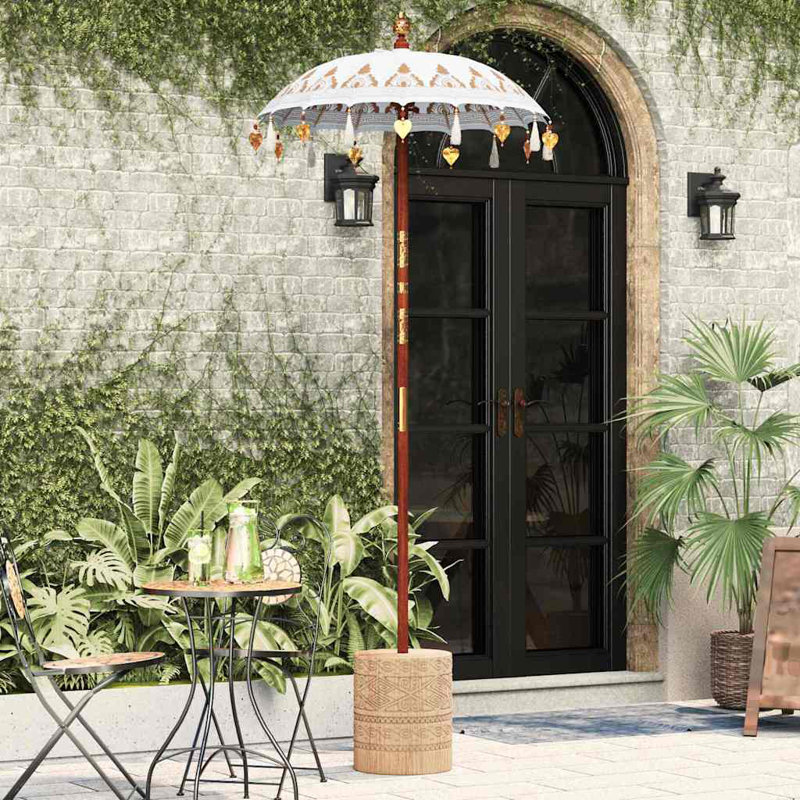 Beach Parasol, 260cm H x 95cm W x 95cm D, Beige Abstract