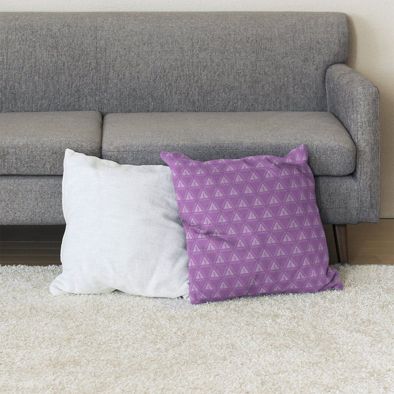 Coussin décoratif à motif d’arbre minimaliste classic Barbra, Bourre en polyester, 28 po x 28 po, Violet Ce soir