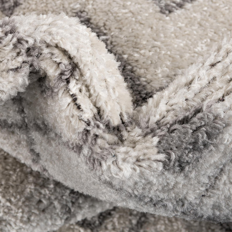 Somerville Geometric Indoor Rug, Square 6'1", Gray/Ivory