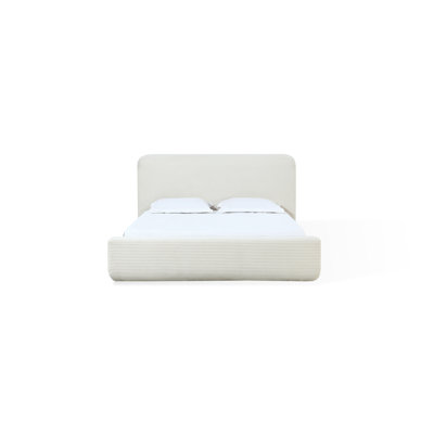 Riona Upholstered Platform Bed In Frosty