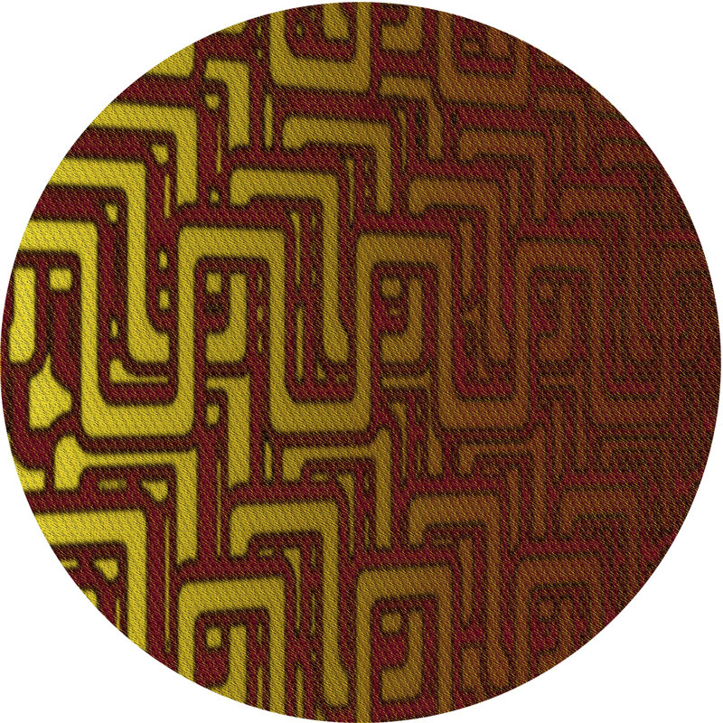 Washable Geometric Indoor Rug, Round 6'