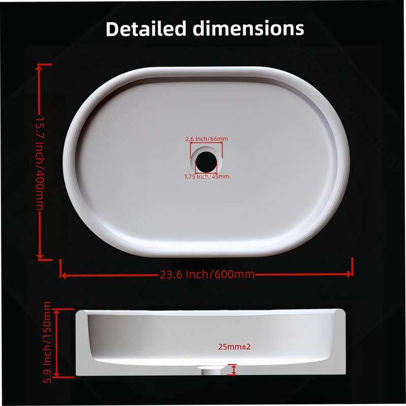 Lavabo vasque, lavabo ovale pour salle de bain, Beige