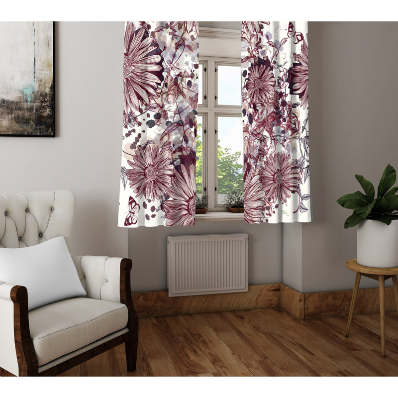 Paire de rideaux semi-transparents Calm Artistic, L 56 po x L 78 po
